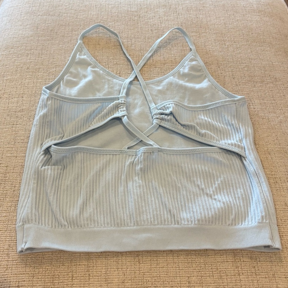 BKE Light Blue Ribbed Tank Top - Picture 2 of 2